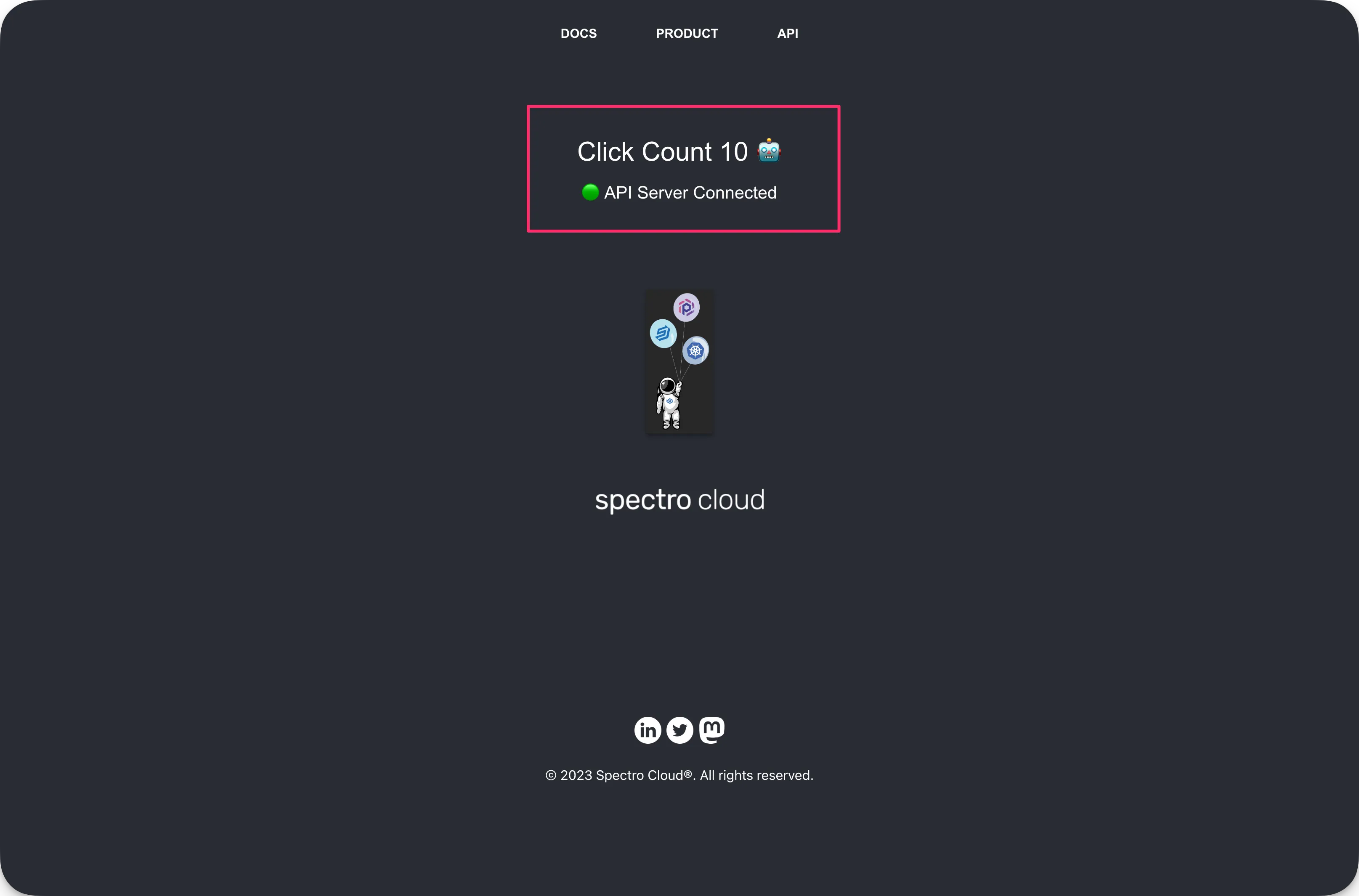 Image that shows the cluster overview of the Hello Universe Frontend Cluster