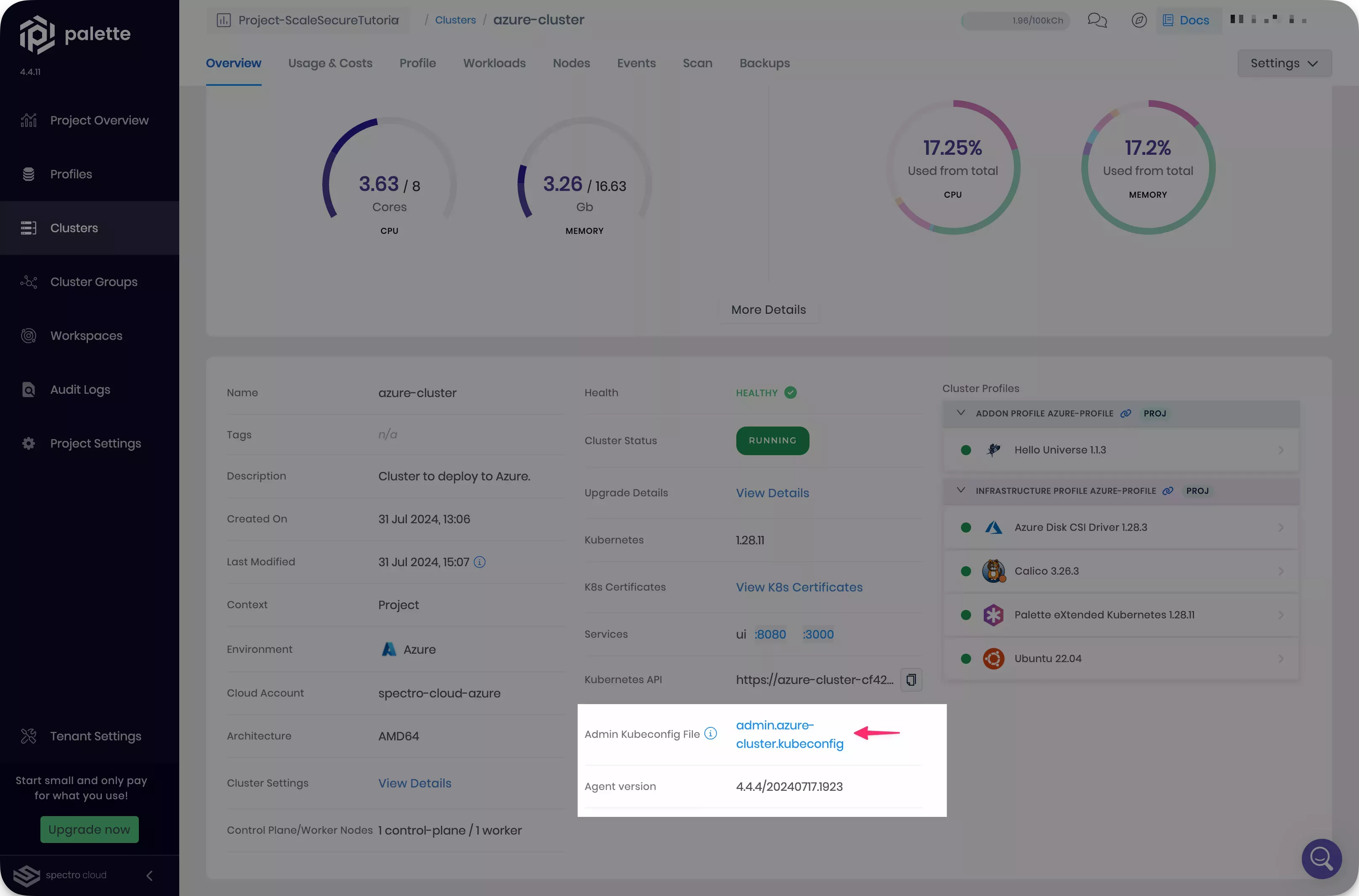 kubeconfig download