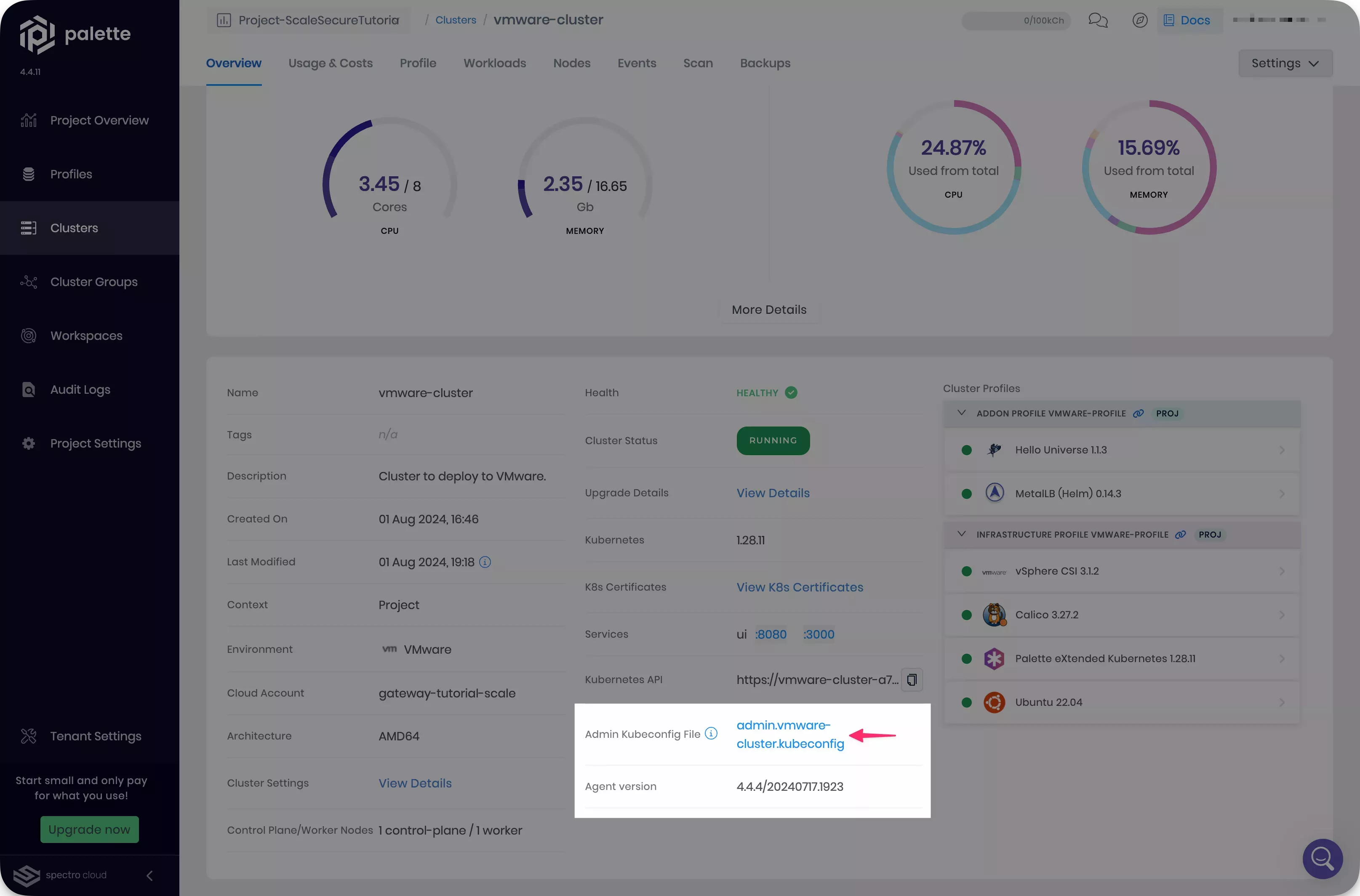 kubeconfig download