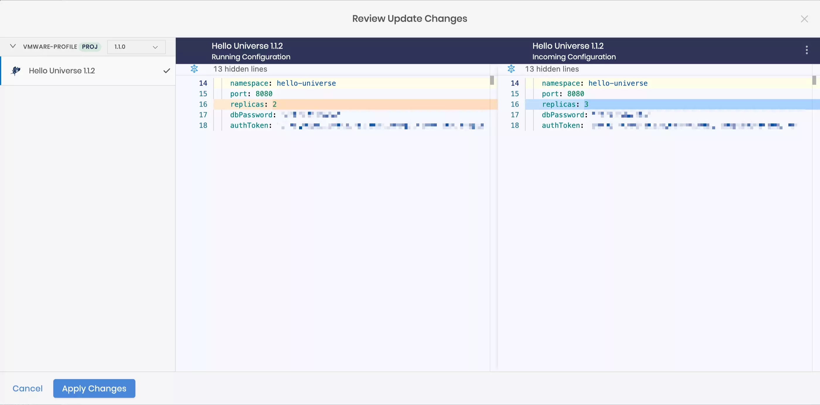Image that shows the available updates dialog 