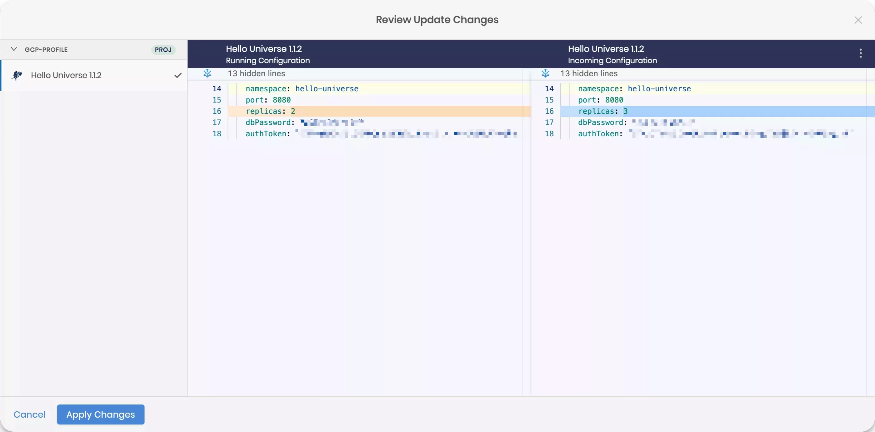 Image that shows the available updates dialog 