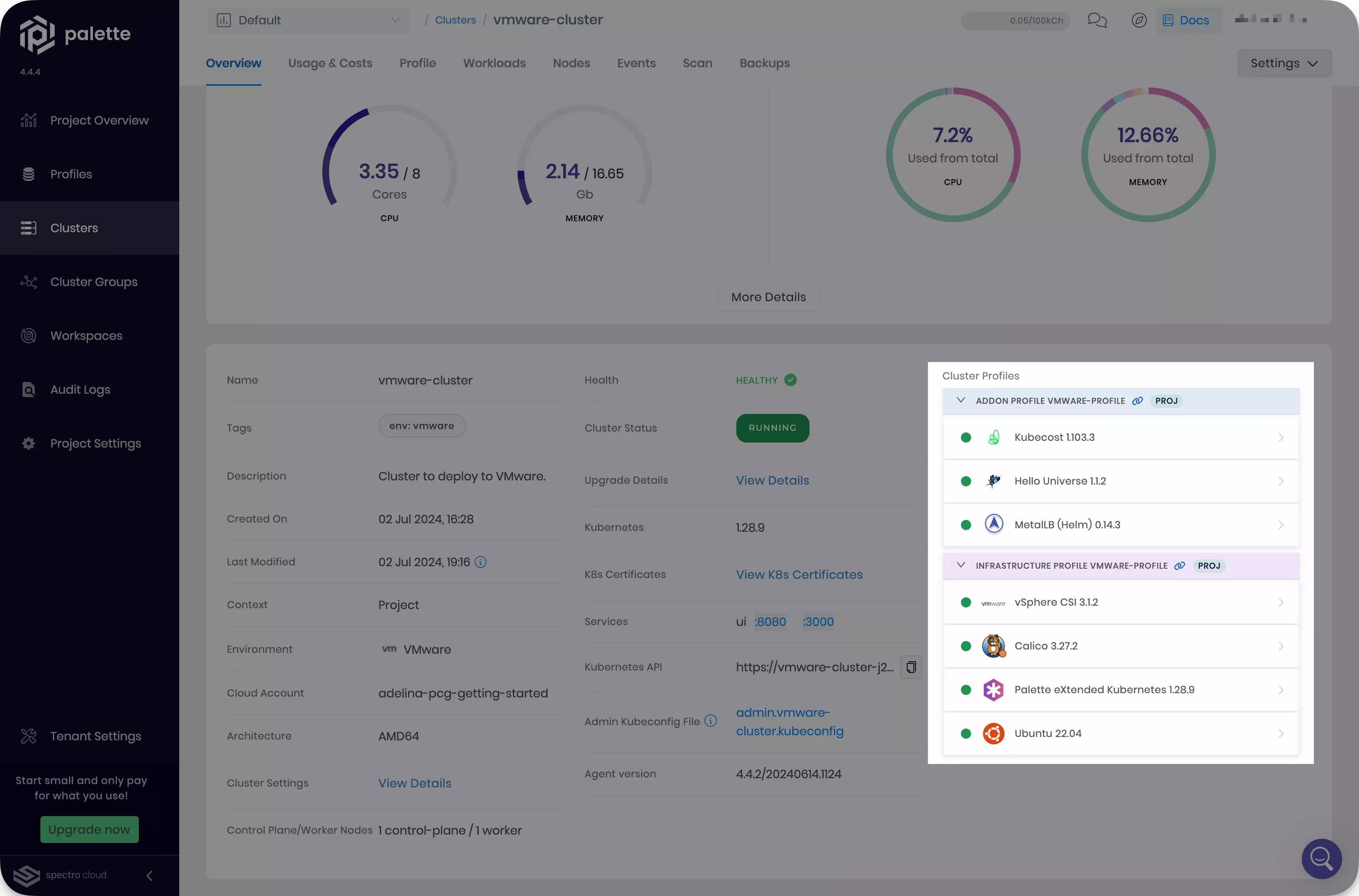 Image that shows completed cluster profile updates