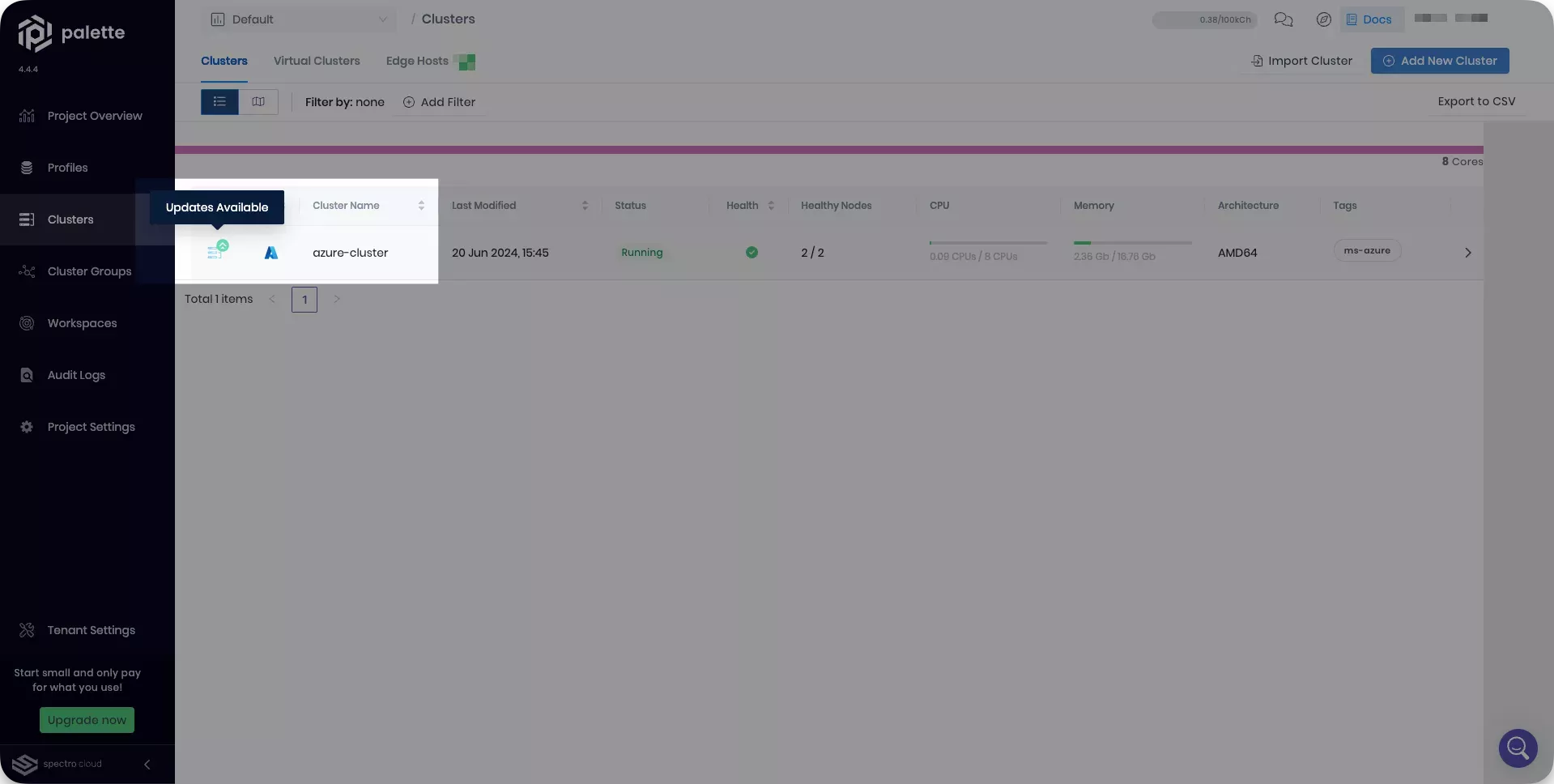 Image that shows the pending updates 